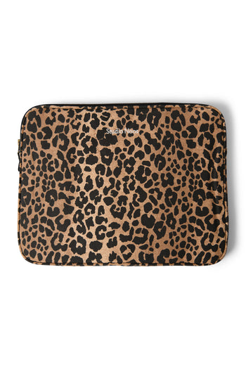 Brown Leopard Cotton Laptop-Hülle 15 Inch