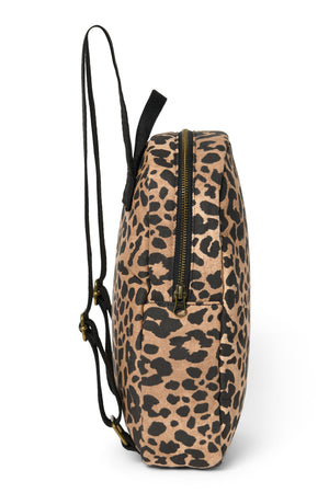 Brown Leopard Cotton Mini-Rucksack