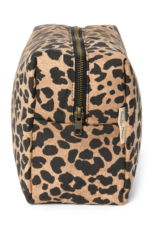 Brown Leopard Cotton-Kosmetiktasche