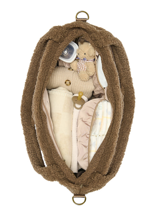 Teddy Hearts-Wickeltasche | Braune