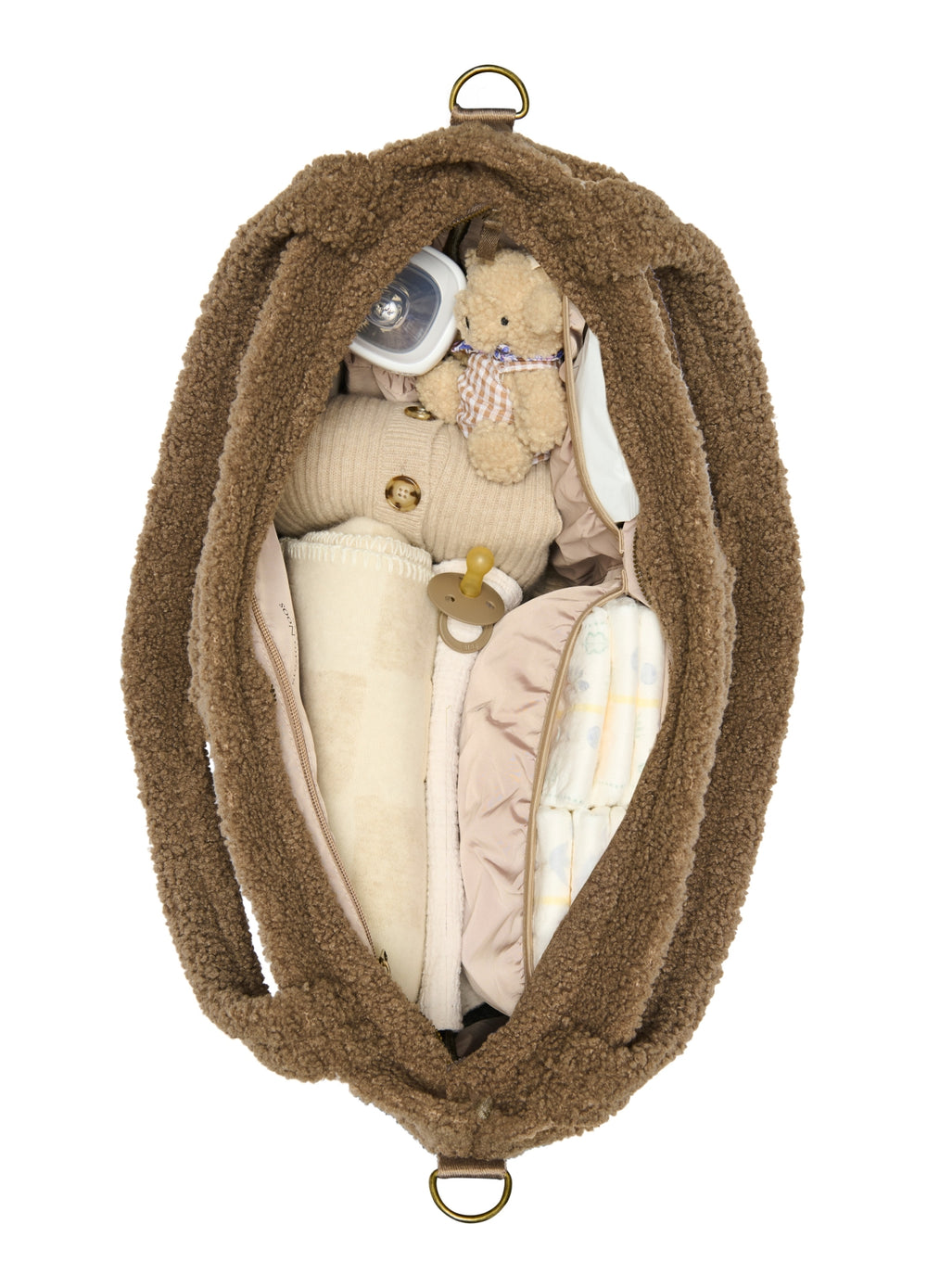 Braun Teddy Herzen Wickeltasche
