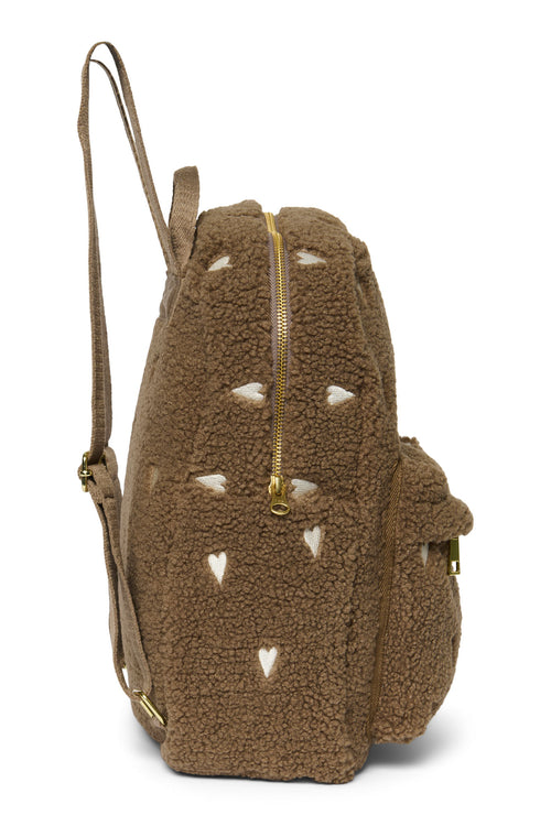 Brauner Teddy Herzen MIDI-Rucksack mit Fronttasche