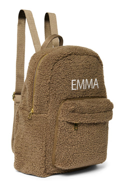 Brauner Teddy MIDI-Rucksack mit Fronttasche