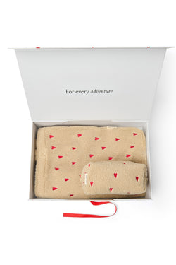 Classic Teddy Geschenkset Ecru Herzen