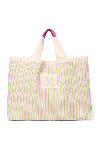 Serenity Baumwolle Gestreifte Beach Bag