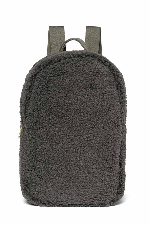 Dunkelgrauer Teddy Mini-Rucksack