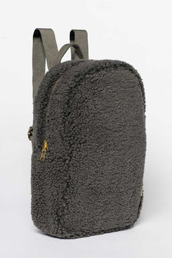Dunkelgrauer Teddy Mini-Rucksack