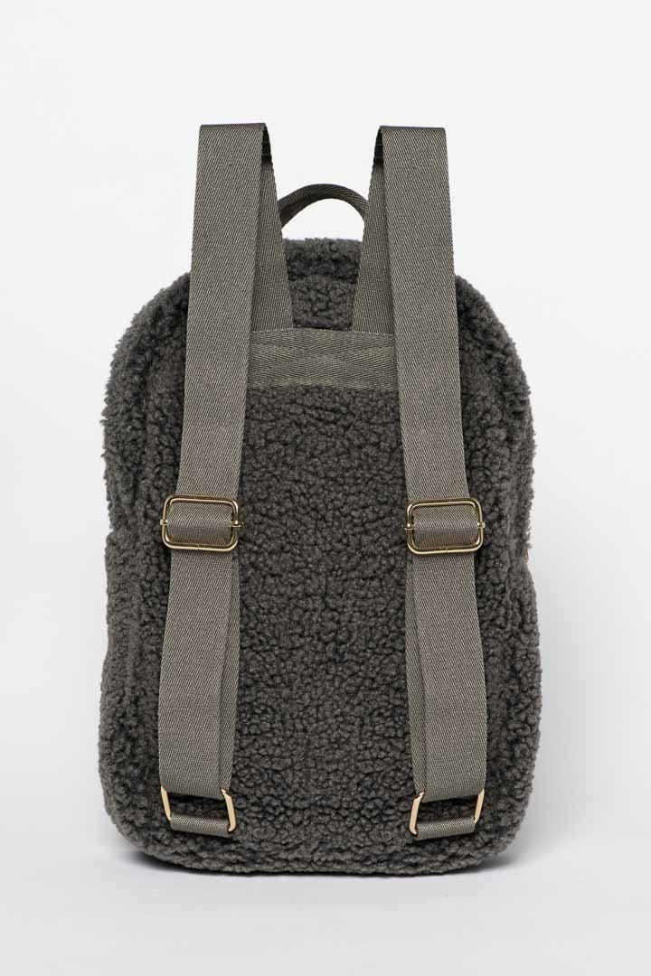 Dunkelgrauer Teddy Mini-Rucksack