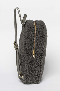 Dunkelgrauer Teddy Mini-Rucksack