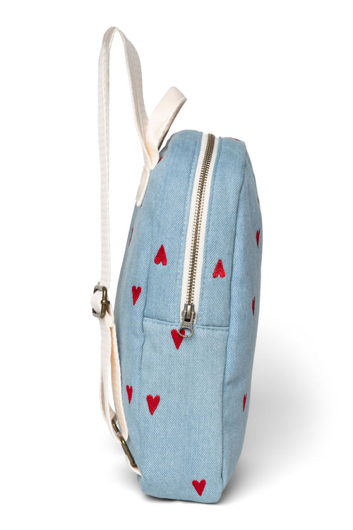 Denim Mini-Rucksack | Blauer Hearts