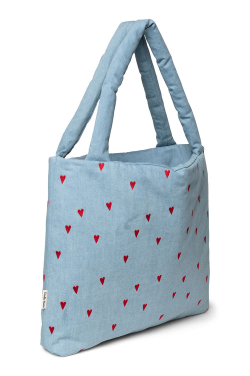 Denim Mom-Bag | Blaue Hearts