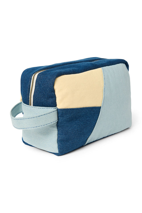Denim Patchwork-Kosmetiktasche