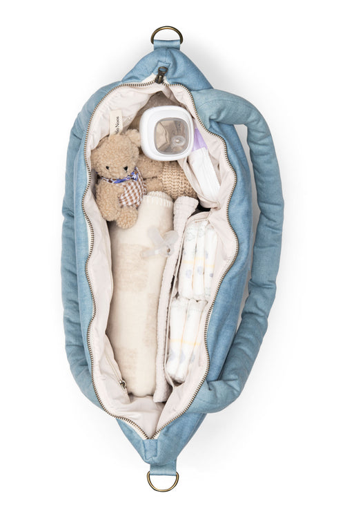 Denim-Wickeltasche | Blaue