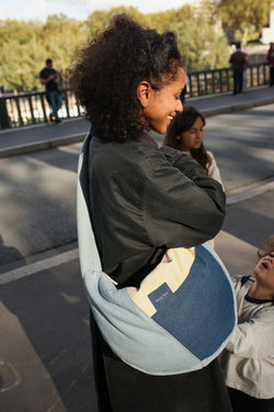 Denim Patchwork-Umhängetasche