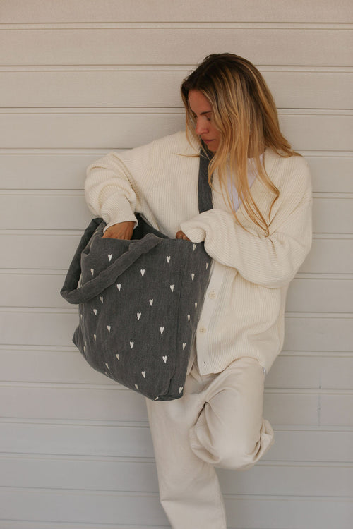 Denim Mom-Bag | Graue Hearts