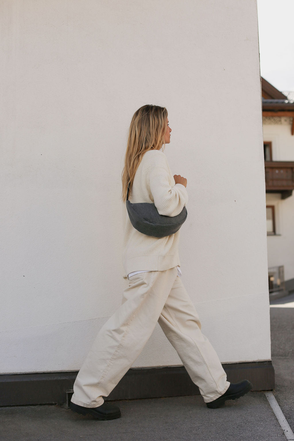 Denim Adult-Gürteltasche | Graue