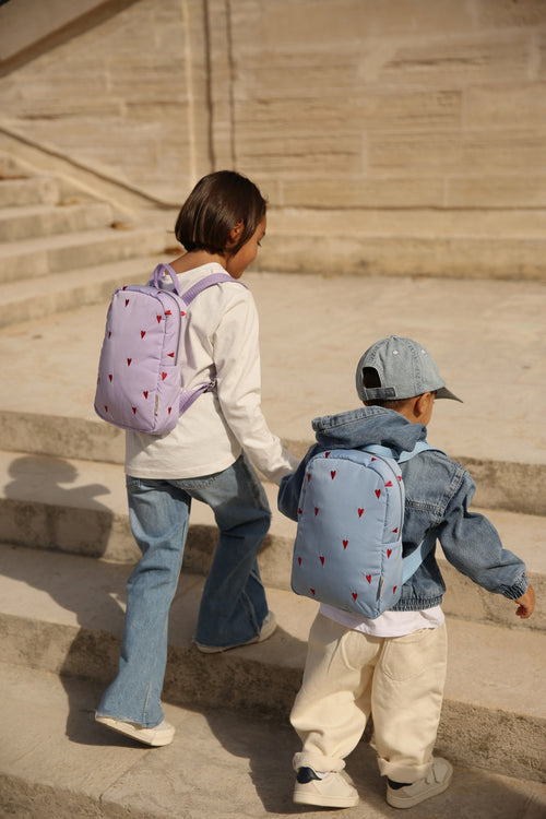 Lila Hearts Puffy Mini-Rucksack