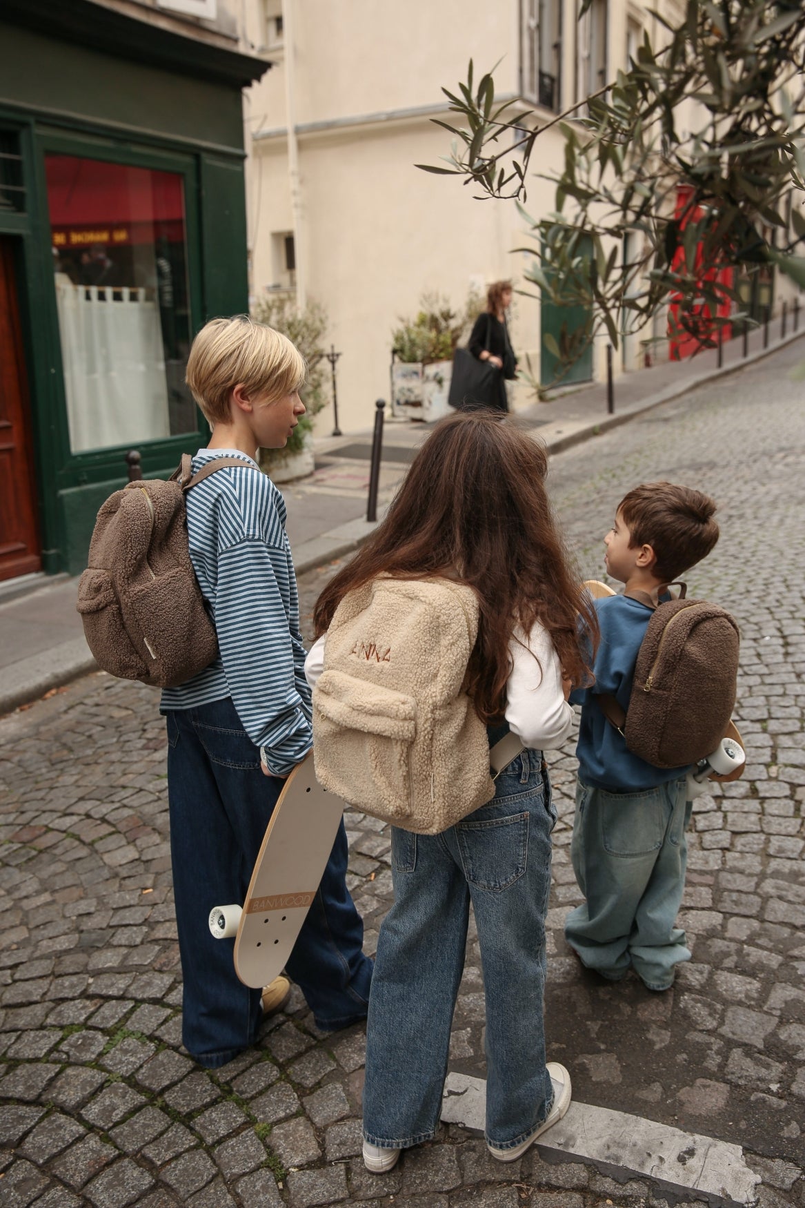 Teddy Midi-Rucksack Mit Fronttasche | Ecru