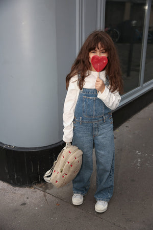 Teddy Mini-Rucksack | Ecru Hearts