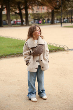 Teddy Mini-Gürteltasche | Braun Hearts