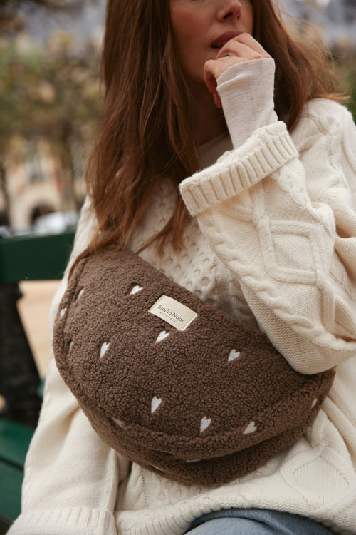 Teddy Adult-Gürteltasche | Braun Hearts