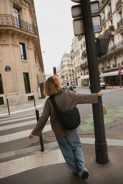 Puffy-Umhängetasche | Schwarze