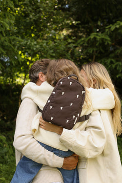 Puffy Mini-Rucksack | Braun Hearts
