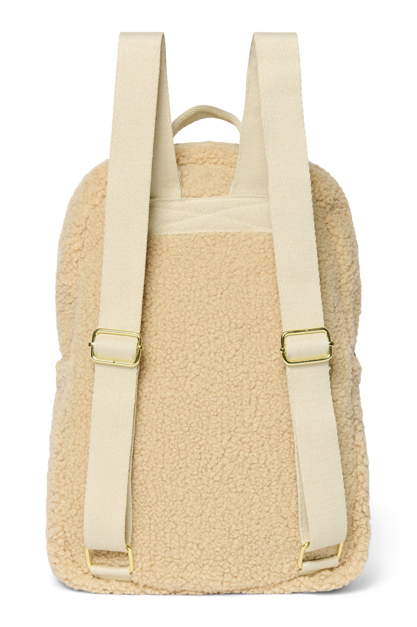 Wollweiße Teddy MIDI-Rucksack mit Fronttasche