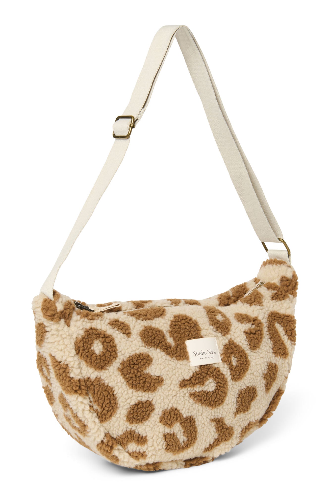 Beige Leopard Teddy erwachsen Umhängetasche 