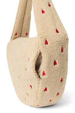 Ecru Hearts Teddy-Umhängetasche