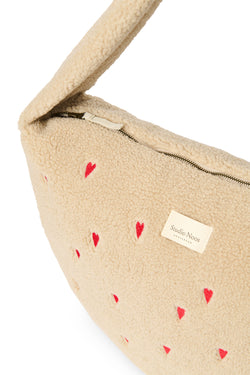 Ecru Hearts Teddy-Umhängetasche