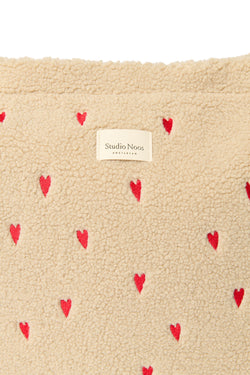 Teddy Hearts-Wickeltasche | Ecru