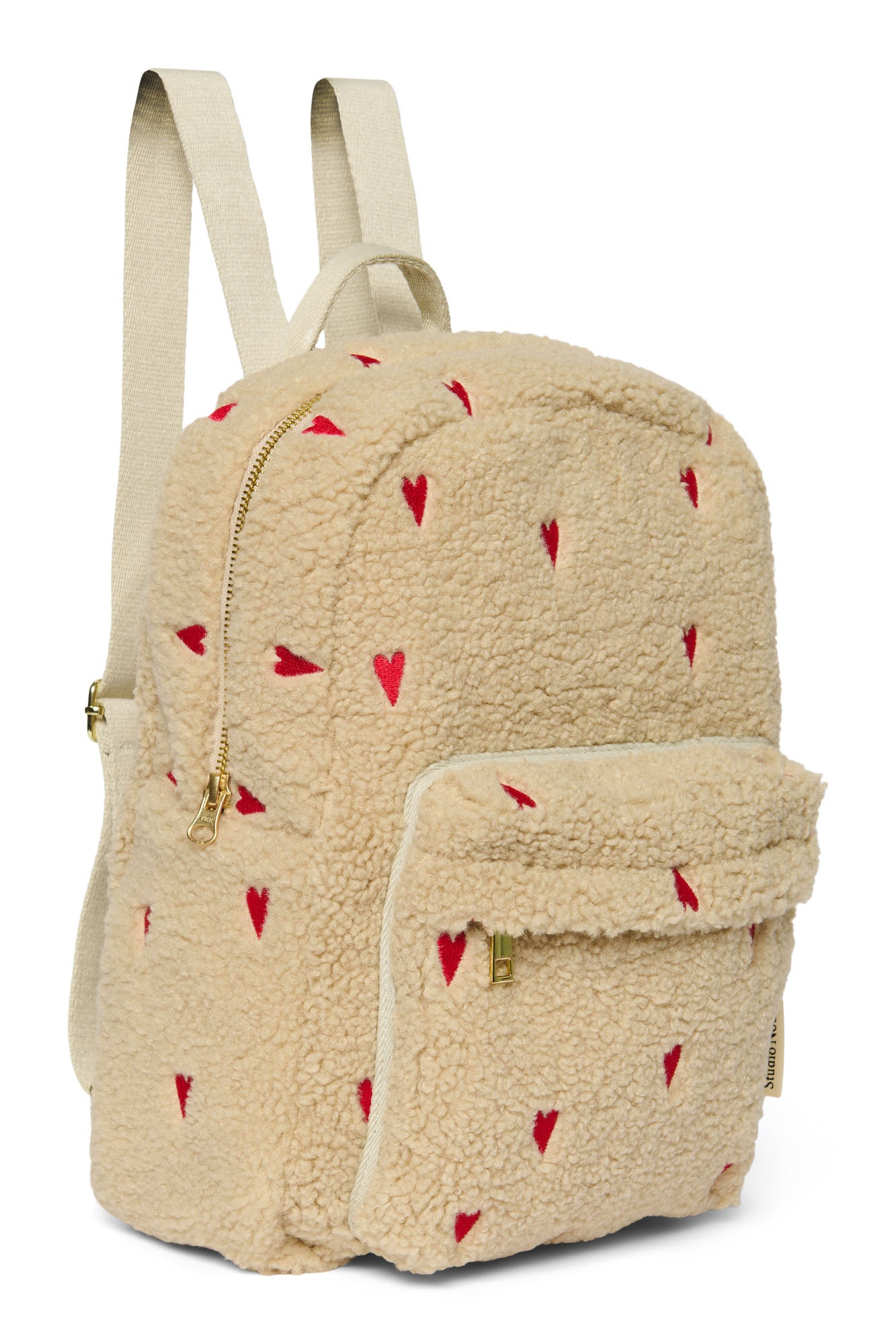 Teddy Hearts Midi-Rucksack | Ecru Hearts