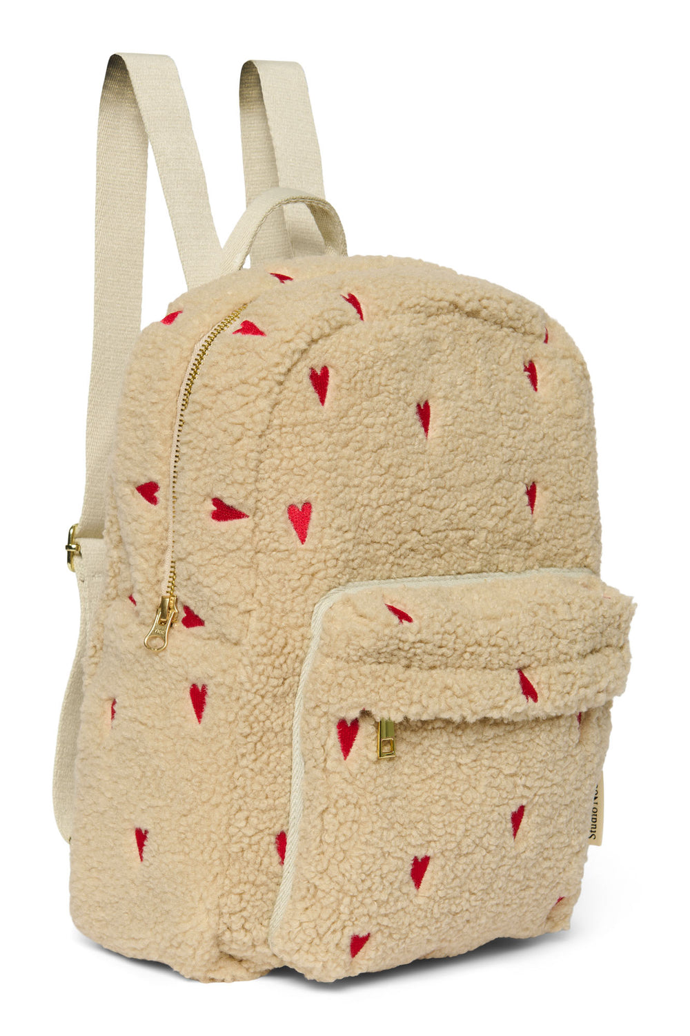 Teddy Hearts Midi-Rucksack | Ecru Hearts