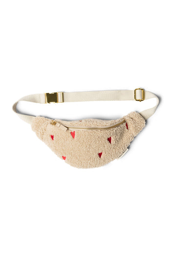 Teddy Mini-Gürteltasche | Ecru Hearts