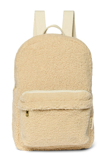 Teddy Midi-Rucksack Mit Fronttasche | Ecru