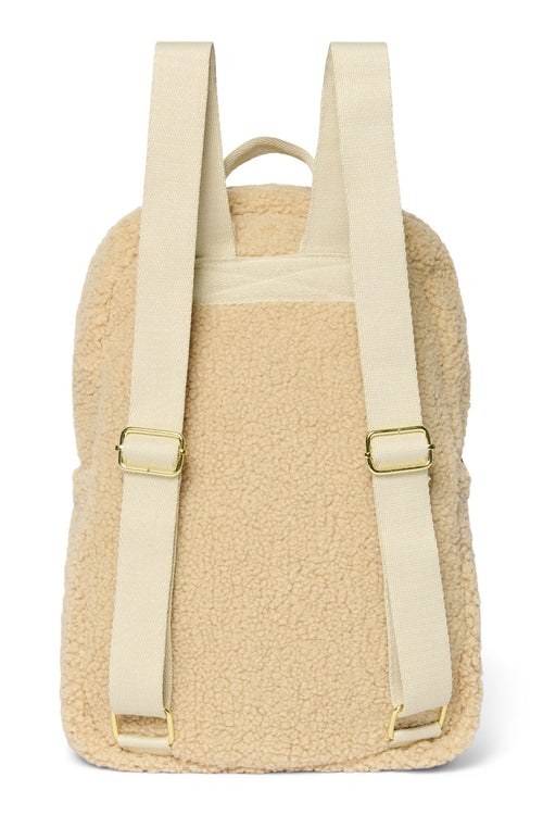 Teddy Midi-Rucksack mit Fronttasche | Ecru