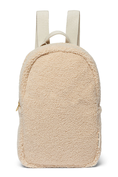 Wollweißer Teddy Mini-Rucksack