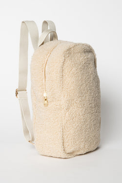 Wollweißer Teddy Mini-Rucksack