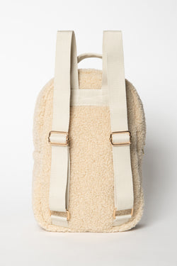 Wollweißer Teddy Mini-Rucksack