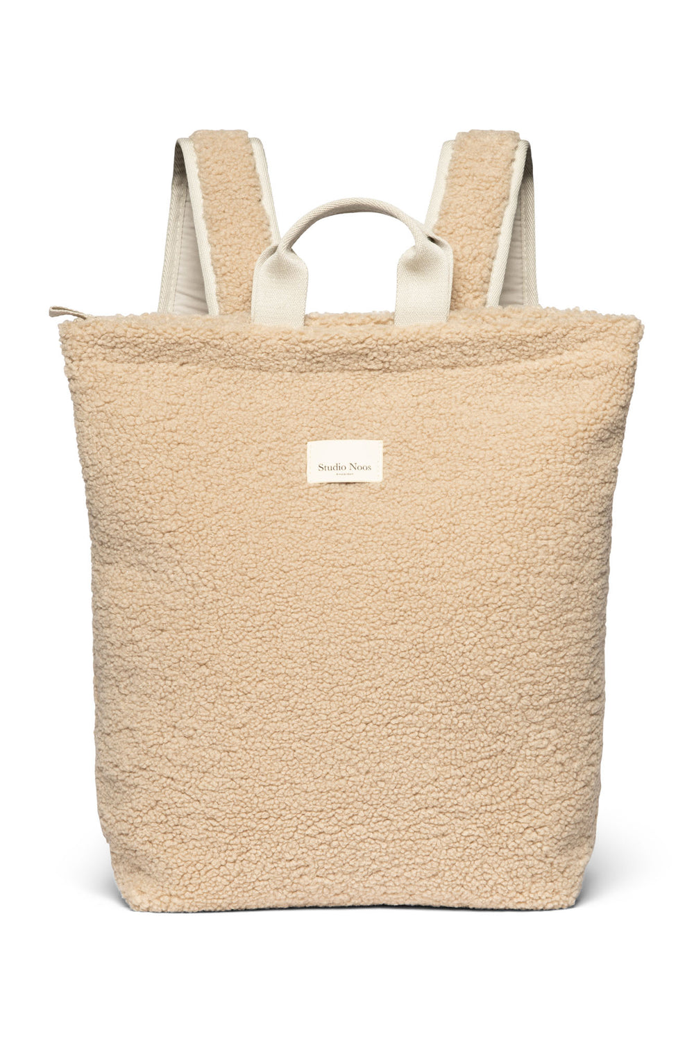 Wollweißer Teddy Maxi-Rucksack