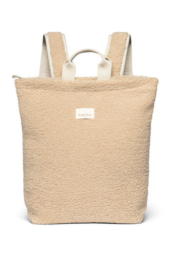 Wollweißer Teddy Maxi-Rucksack