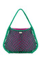 Wende-Inlay in Lila-Grün | Macramé Mom-Bag in Grün mit