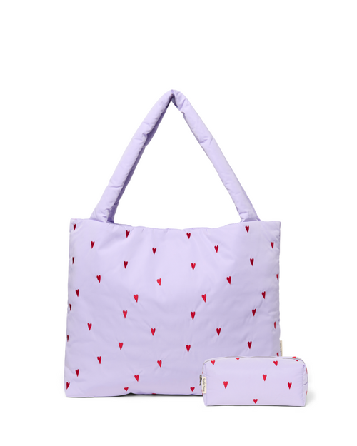 Classic Puffy-Geschenkset | Lila Herzen