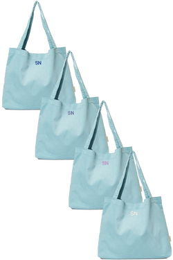 Soft Blau Rippe Mom Bag