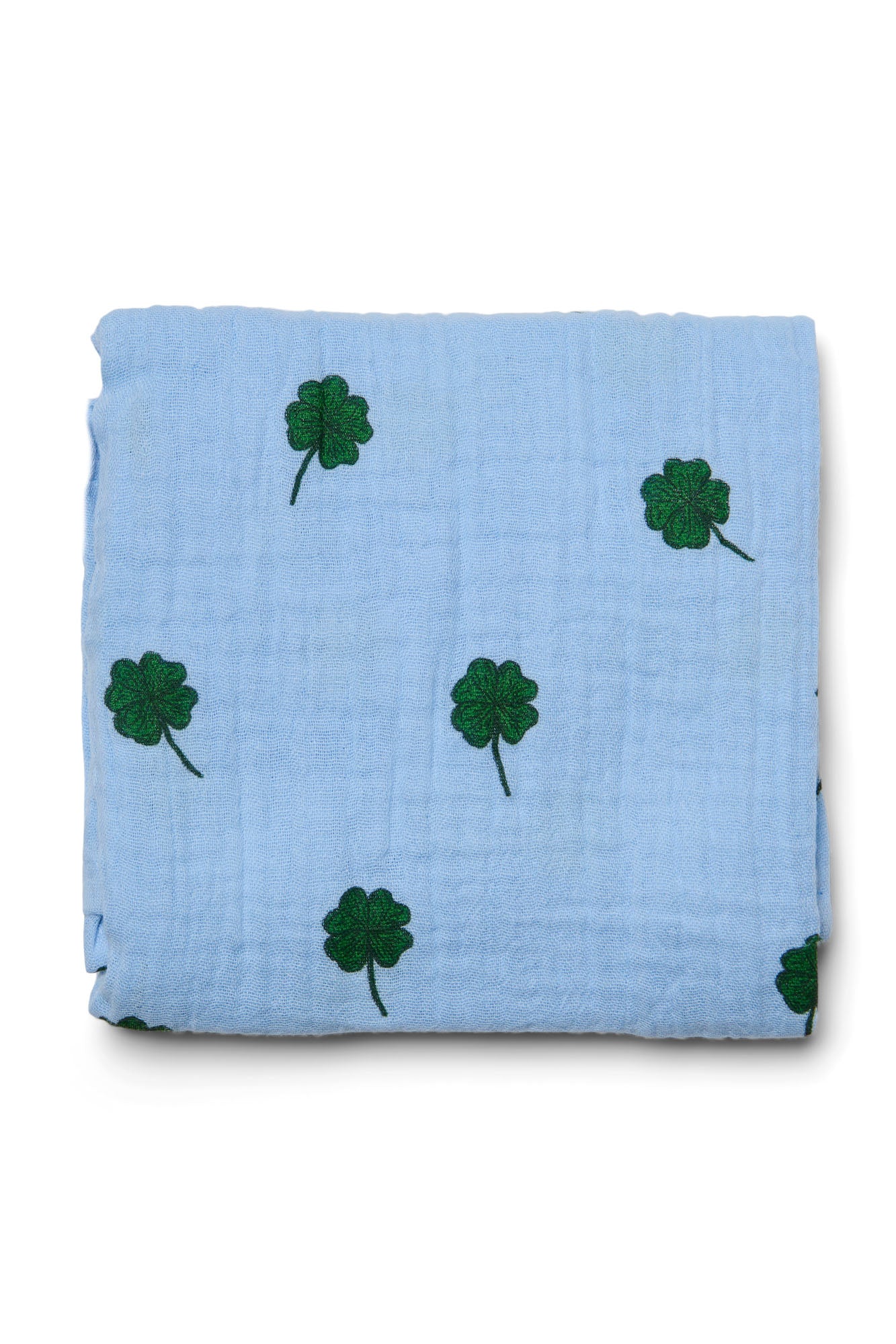 Mittlere Wickeldecke mit hellblauem Kleeblatt-Muster
