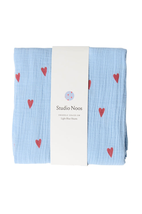 Wickeldecke Print Large | Hellblau Hearts