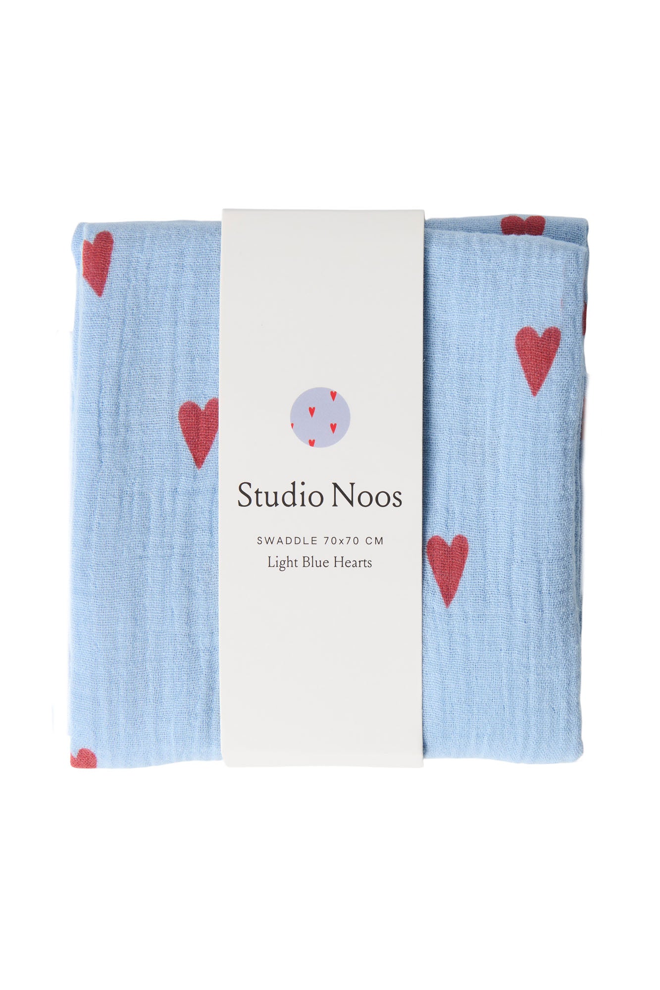 Wickeldecke Print Medium | Hellblau Hearts