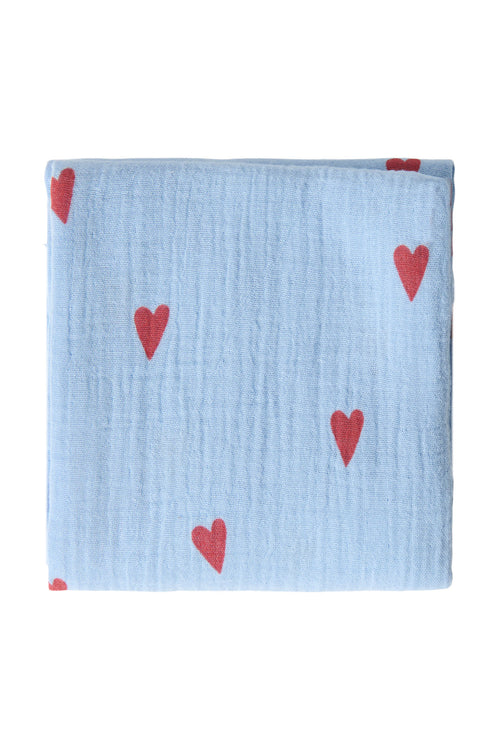 Wickeldecke Print Medium | Hellblau Hearts