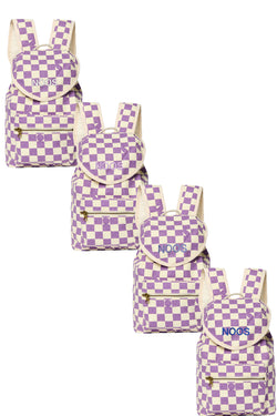 Violet Checkerboard Mini-Rucksack